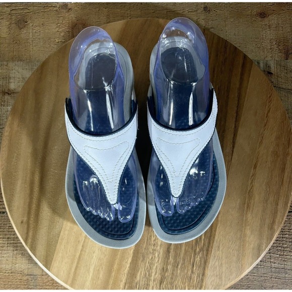 Dansko Katy 2 Thong Sandals Womens EU 39 US 8.5-9 White Gray Wedge Slip-On - Picture 5 of 10